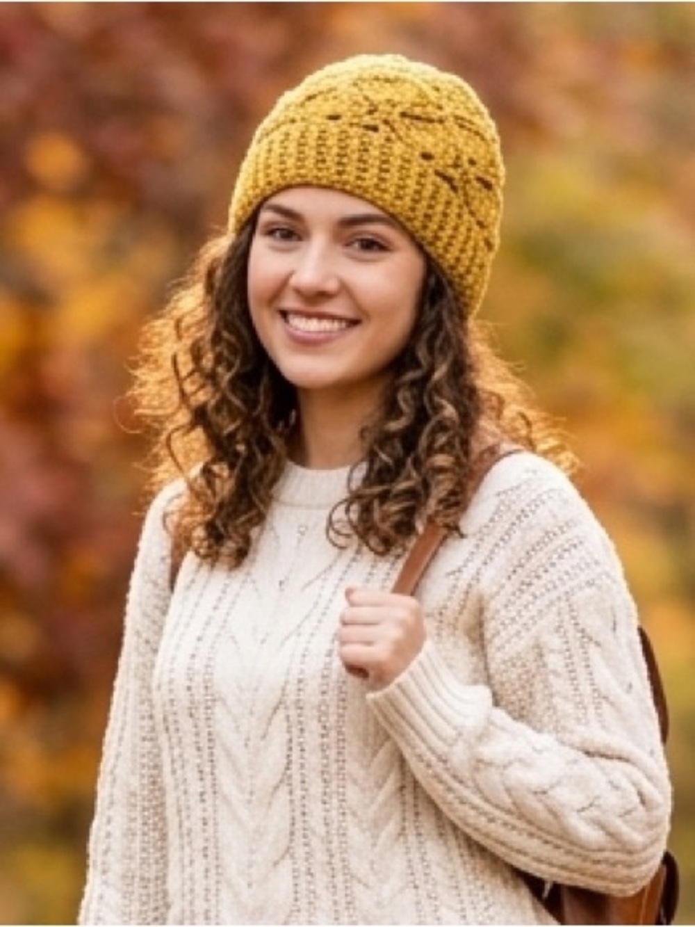 Mariposa’s Handmade Beanie Crochet Boho Adult Winter Beanie Hat Mustard Yellow